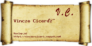 Vincze Ciceró névjegykártya